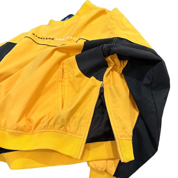 Reebok NFL Jacket Mens XL Yellow Pittsburgh Steelers Pullover Windbreaker - Picture 8 of 9